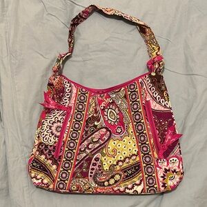Vera Bradley Hot Pink Paisley Quilted Shoulder Bag